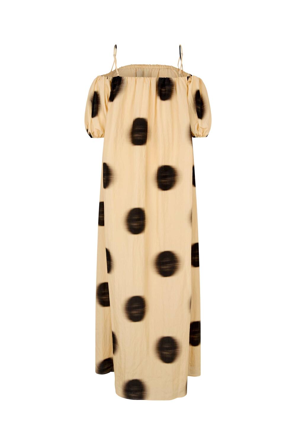 2527 Romantic Volume Strap kjole - Dots in Motion
